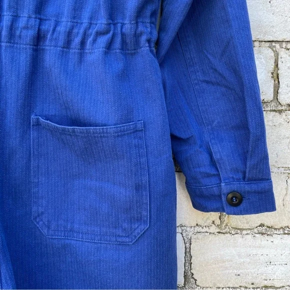 Unique Blue Herribone Workwear Overalls - Picture 8 of 10